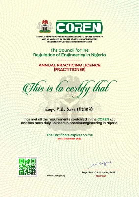 COREN Annual Practicing Licence (Practitioner)